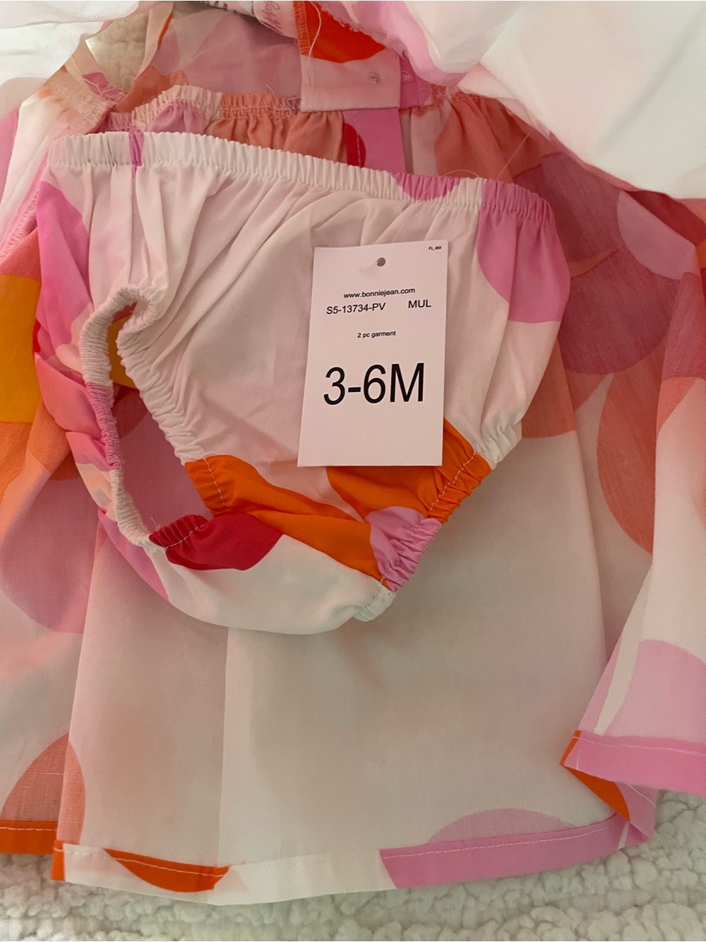 Bonnie Baby Pink, Orange & Yellow Floral Sleeveless Dress - Picture 4 of 6